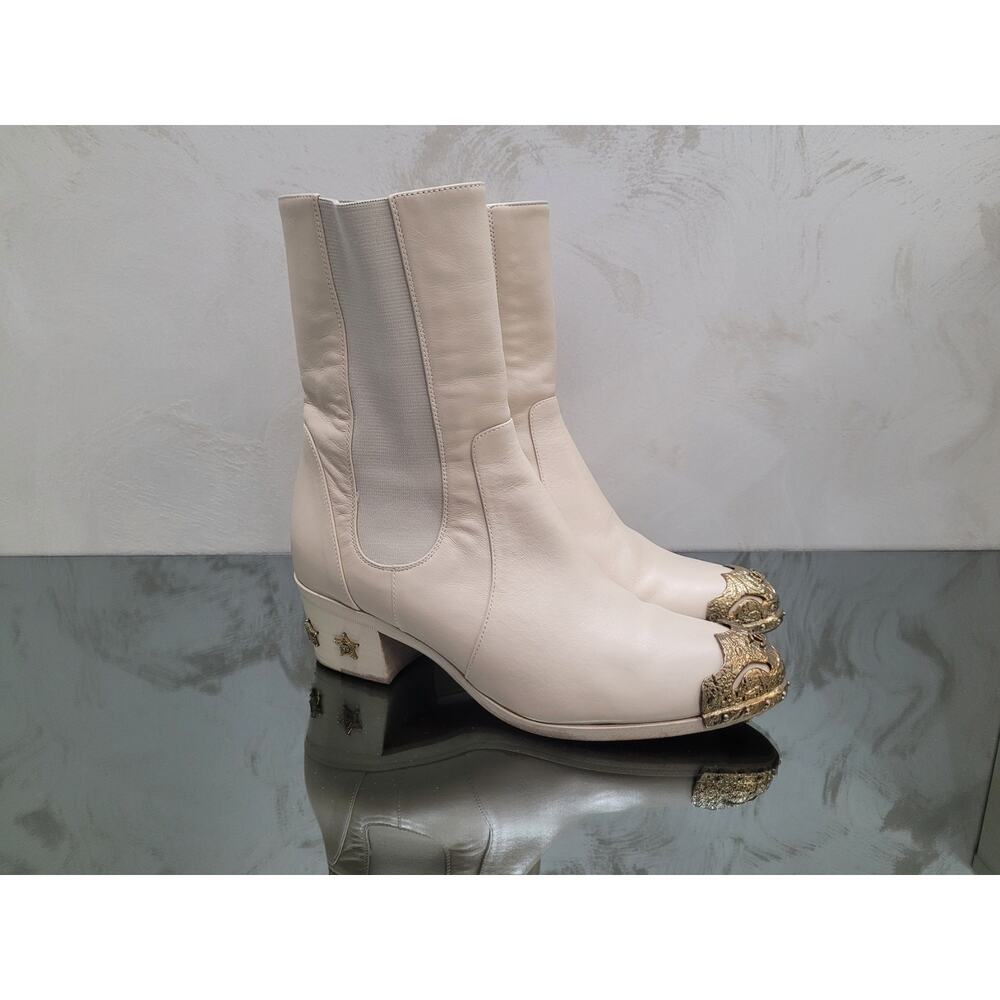 Chanel Paris-Dallas Beige Leather Ankle Boots - Size 37 - Picture 7 of 16
